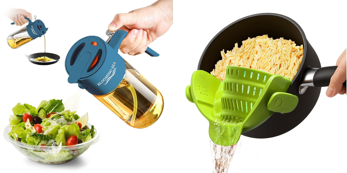Cooking Essentials Bundle - oil sprayer and pasta strainer